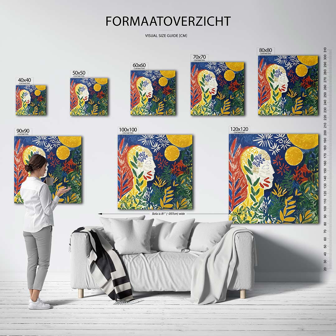 Kleurrijke botanische compositie Kunstwerk