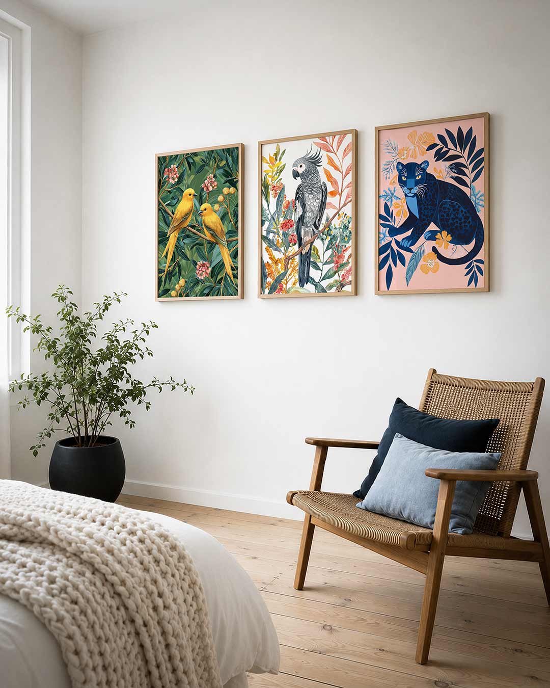 Vogels en bladeren Posterset