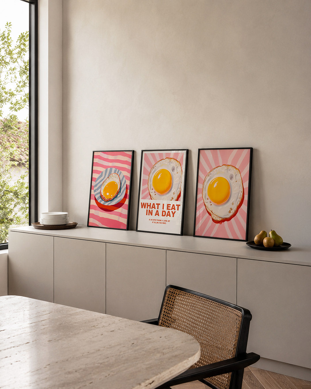 Eivorm en strepen Posterset