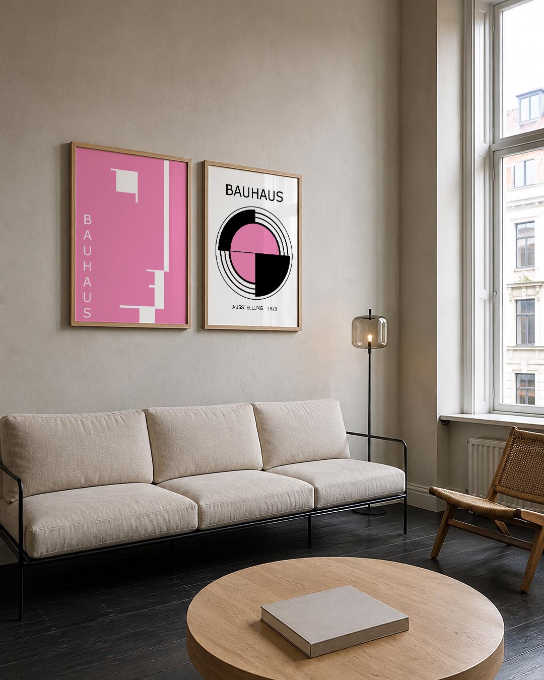 Roze lijnenspel Posterset