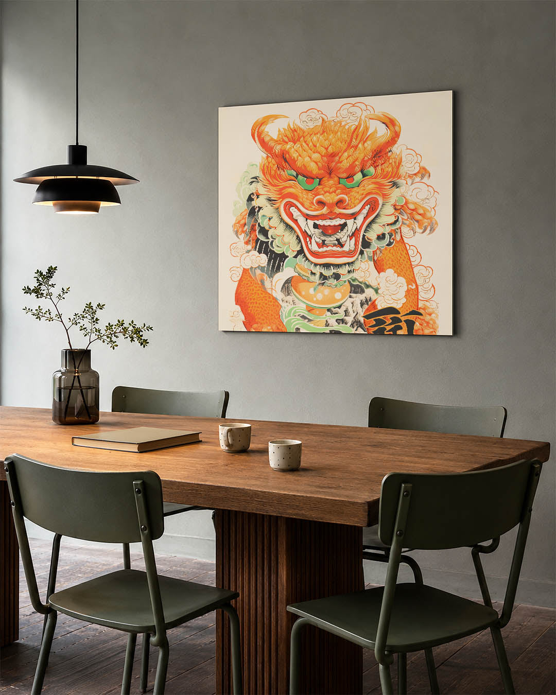 Dynamische draak illustratie Kunstwerk