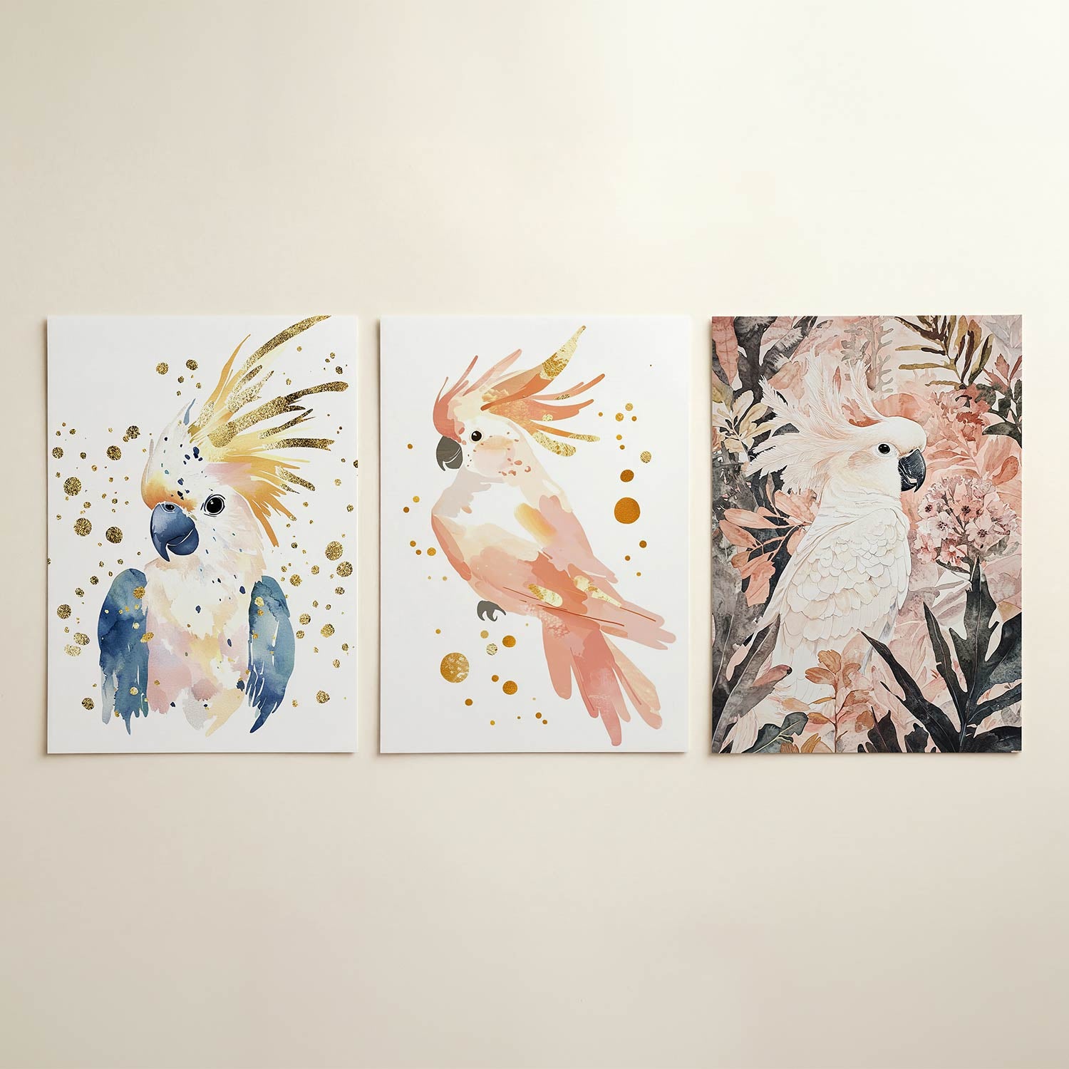 Vogel en goud Posterset