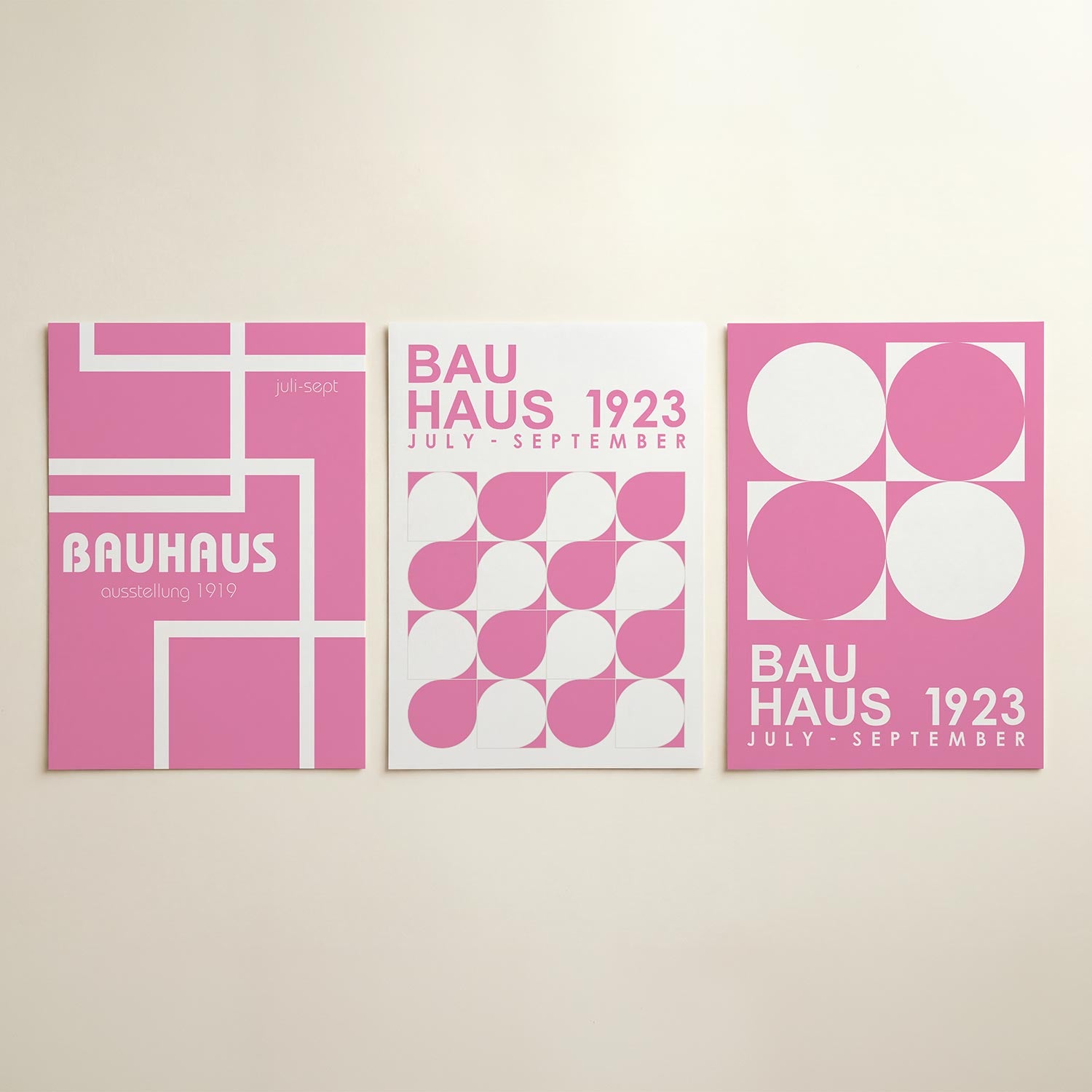 Roze lijnenspel Posterset