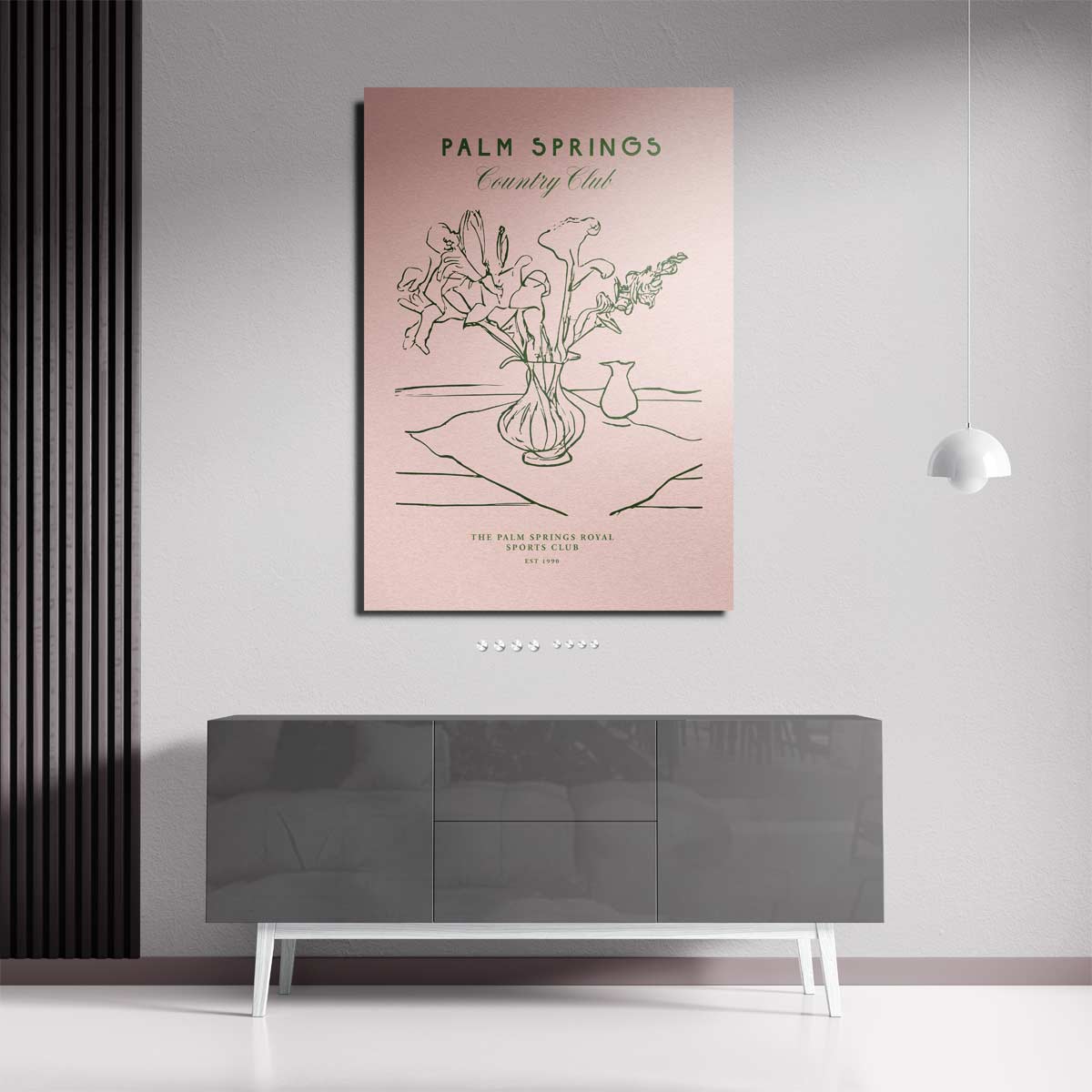 Palm Springs Country Club Bloemenprint Kunstwerk-canvas-dibond-plexiglas-wanddecoratie-WallArtistic