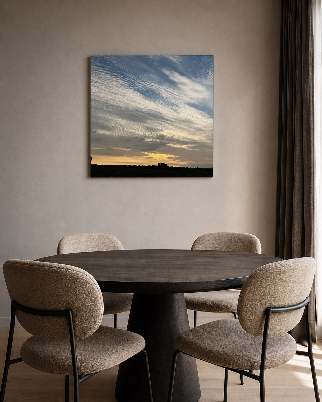 Wolkenspel bij zonsondergang Kunstwerk