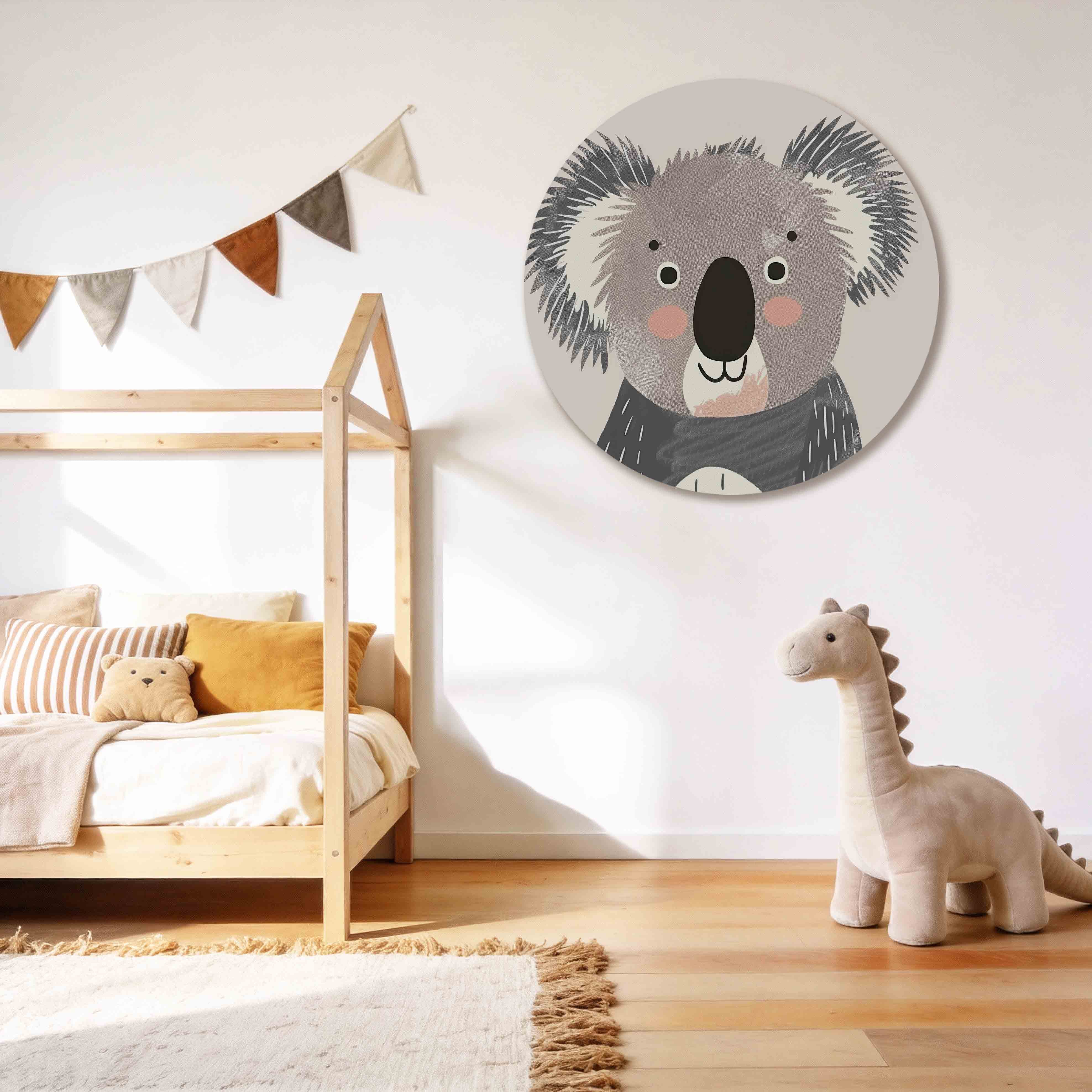 Koala portret Muurcirkel