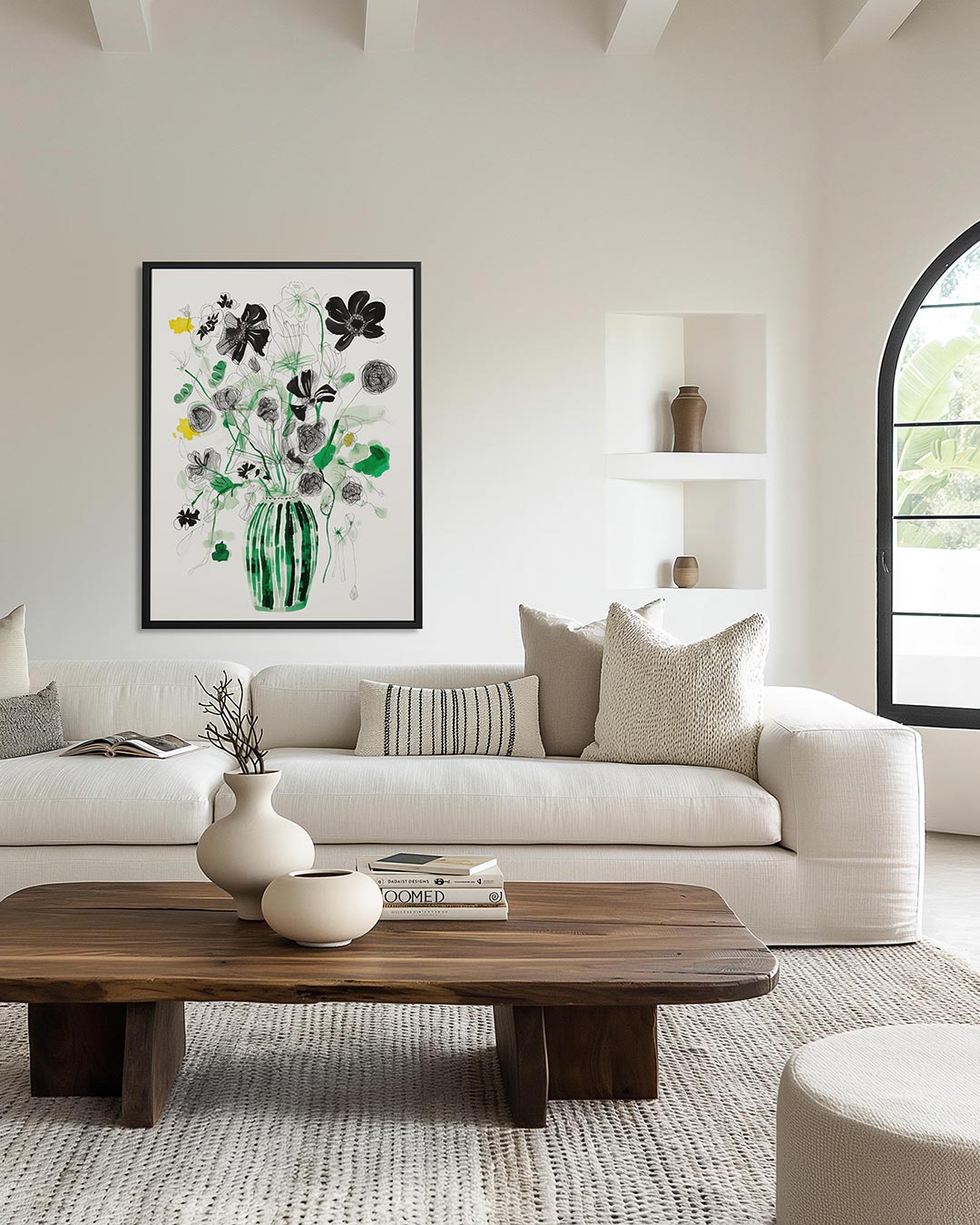Bloemrijke illustratie Kunstwerk