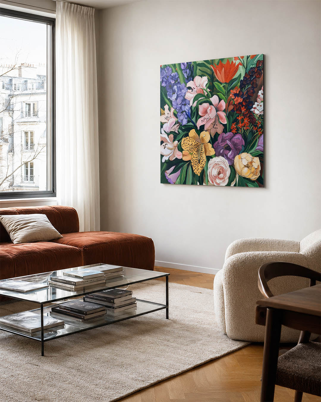 Bloemrijke compositie Kunstwerk