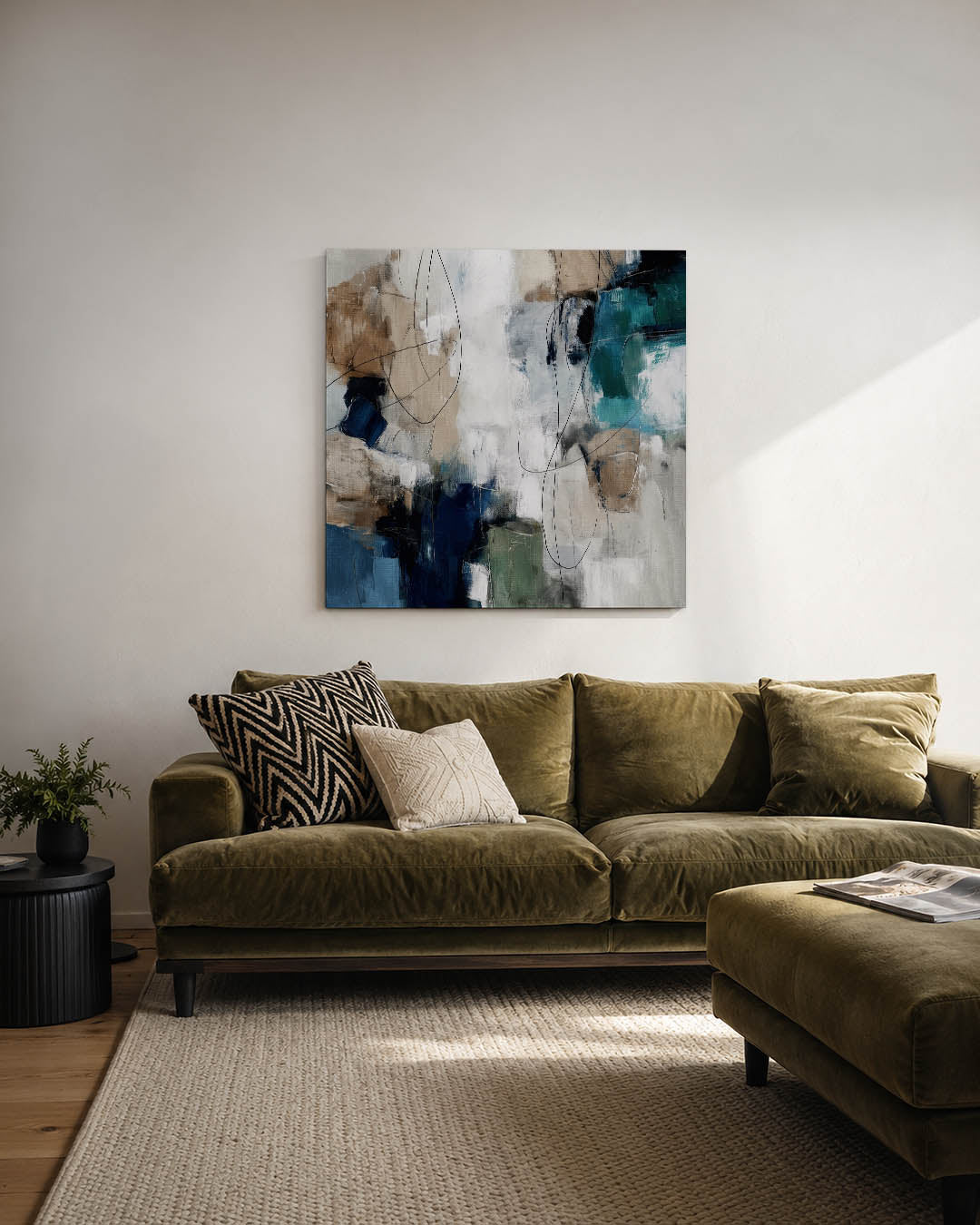 Dynamische kleurencompositie Kunstwerk