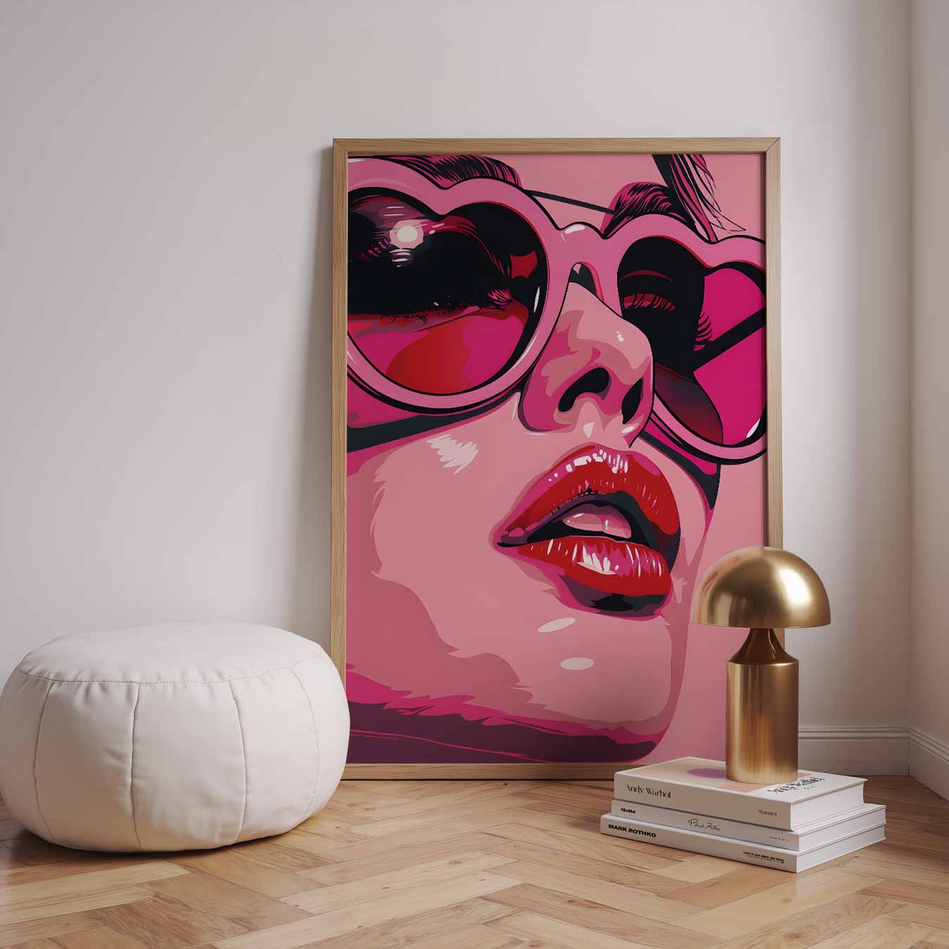 Stijlvolle Hartvormige Zonnebril Poster-WallArtistic