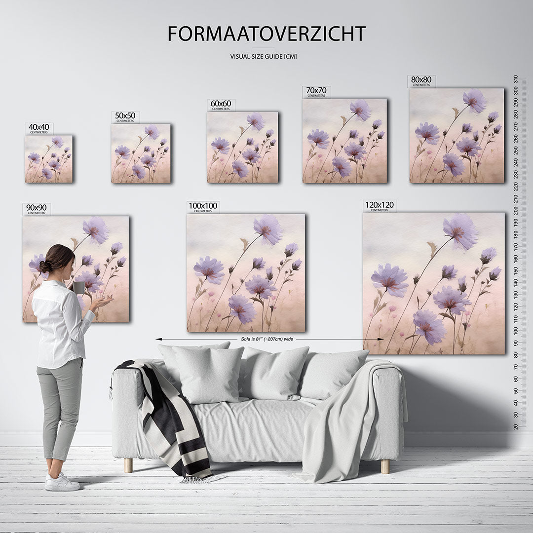 Bloemen in zachte tinten Kunstwerk