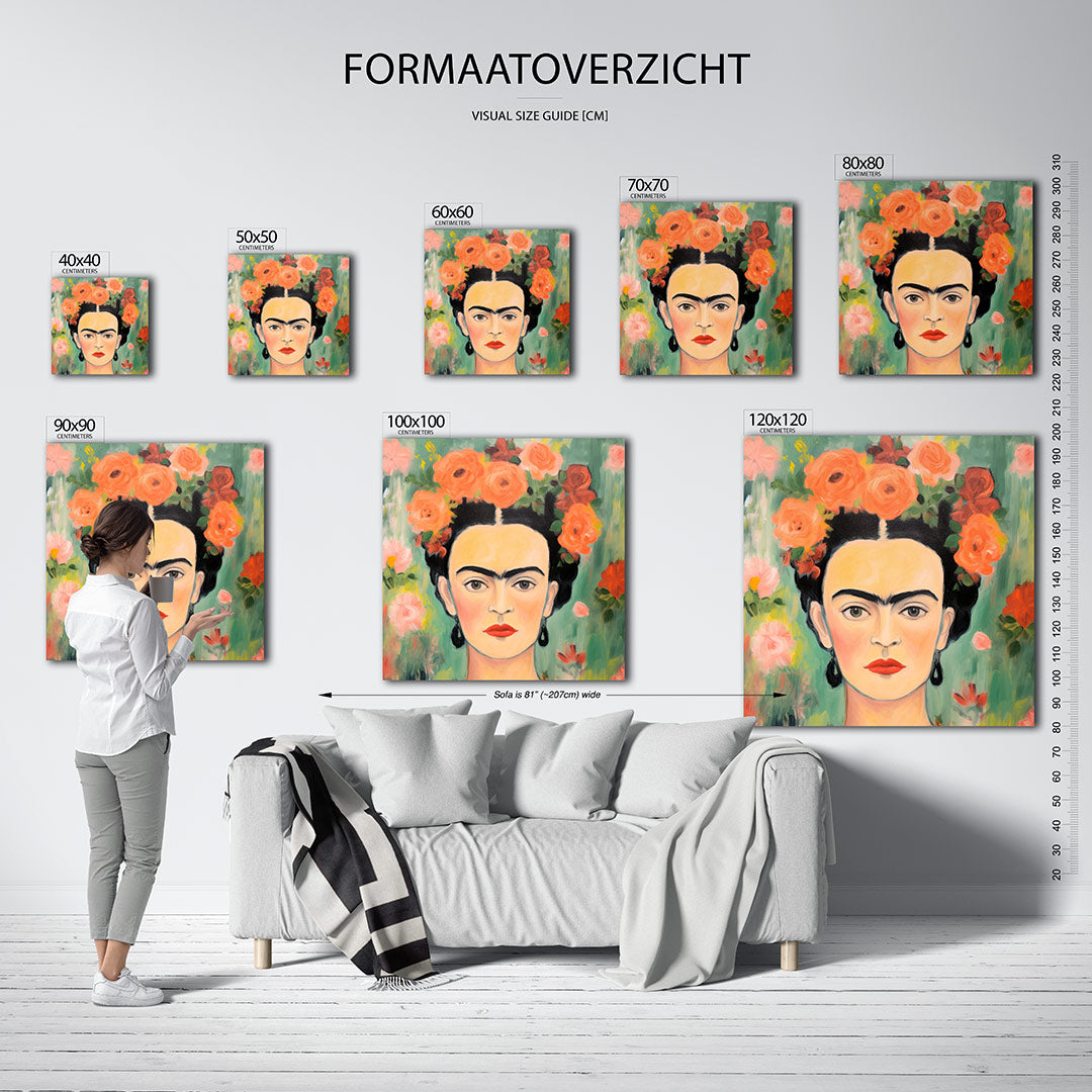Bloemrijke portret Kunstwerk