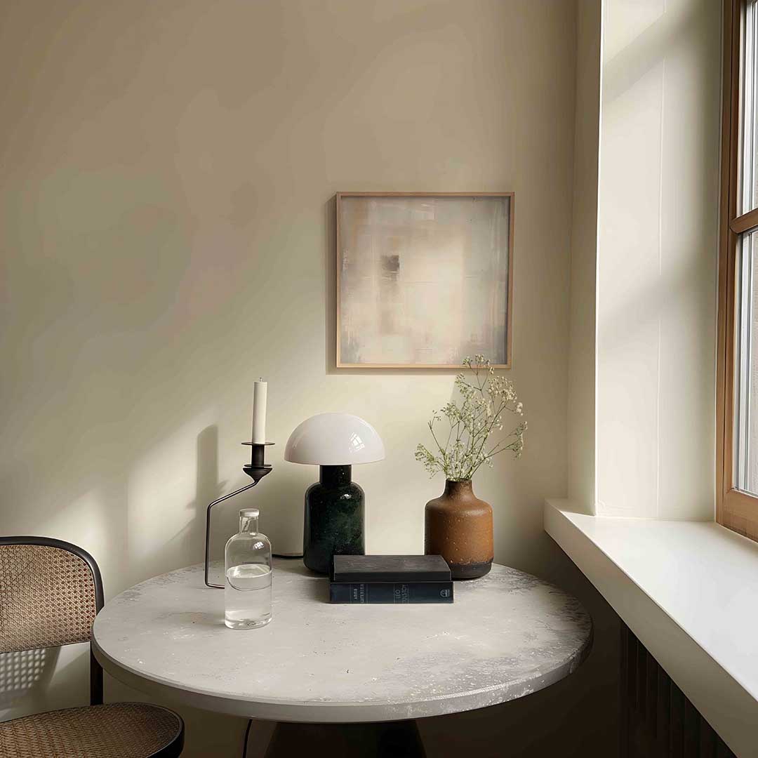 Abstracte beige en grijze Poster