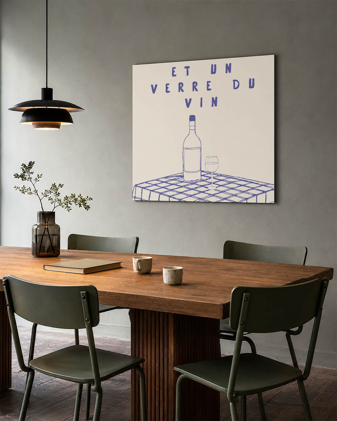 Wijn en tafel Kunstwerk