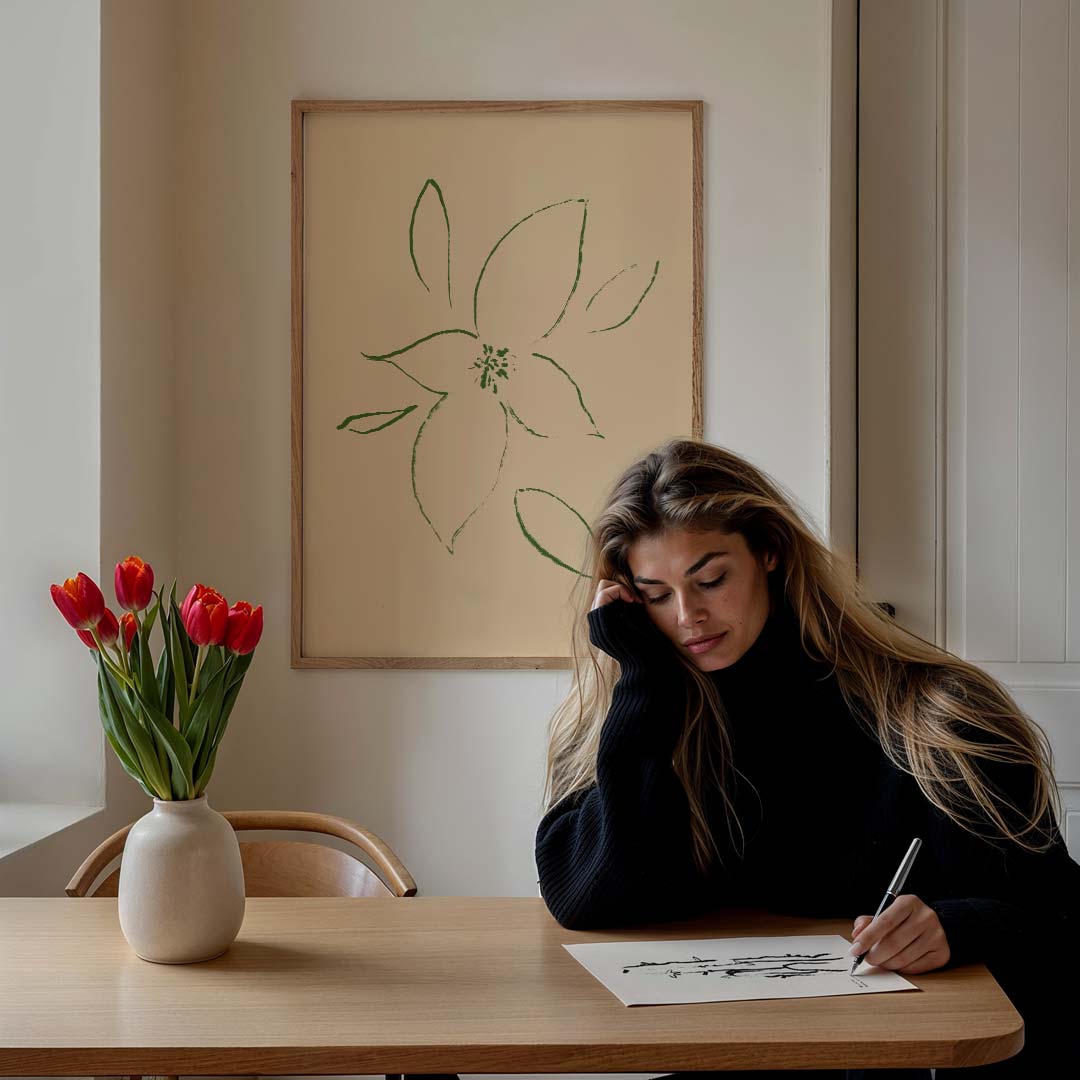 Bloemenpracht in Minimalistische Stijl Poster-WallArtistic