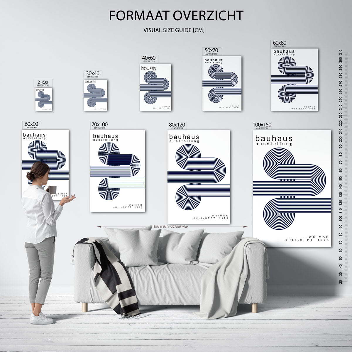 Lijnenspel en cirkelvormen Poster