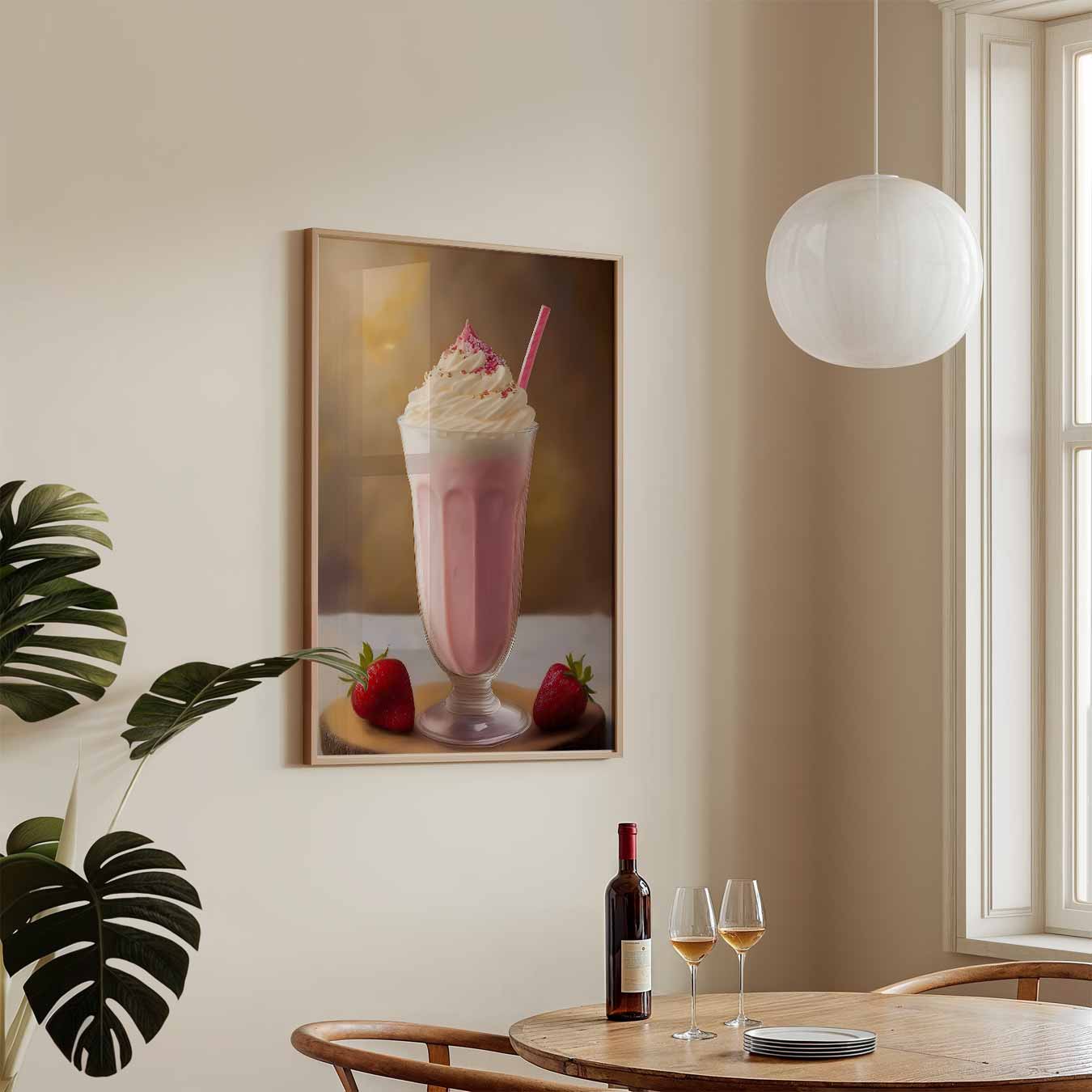 Romantische Aardbeienmilkshake Poster-WallArtistic
