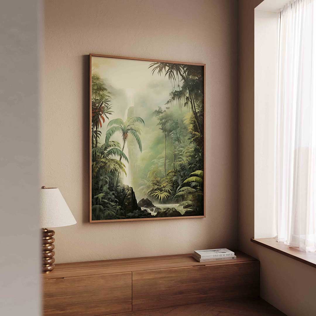 Waterval en jungle Poster