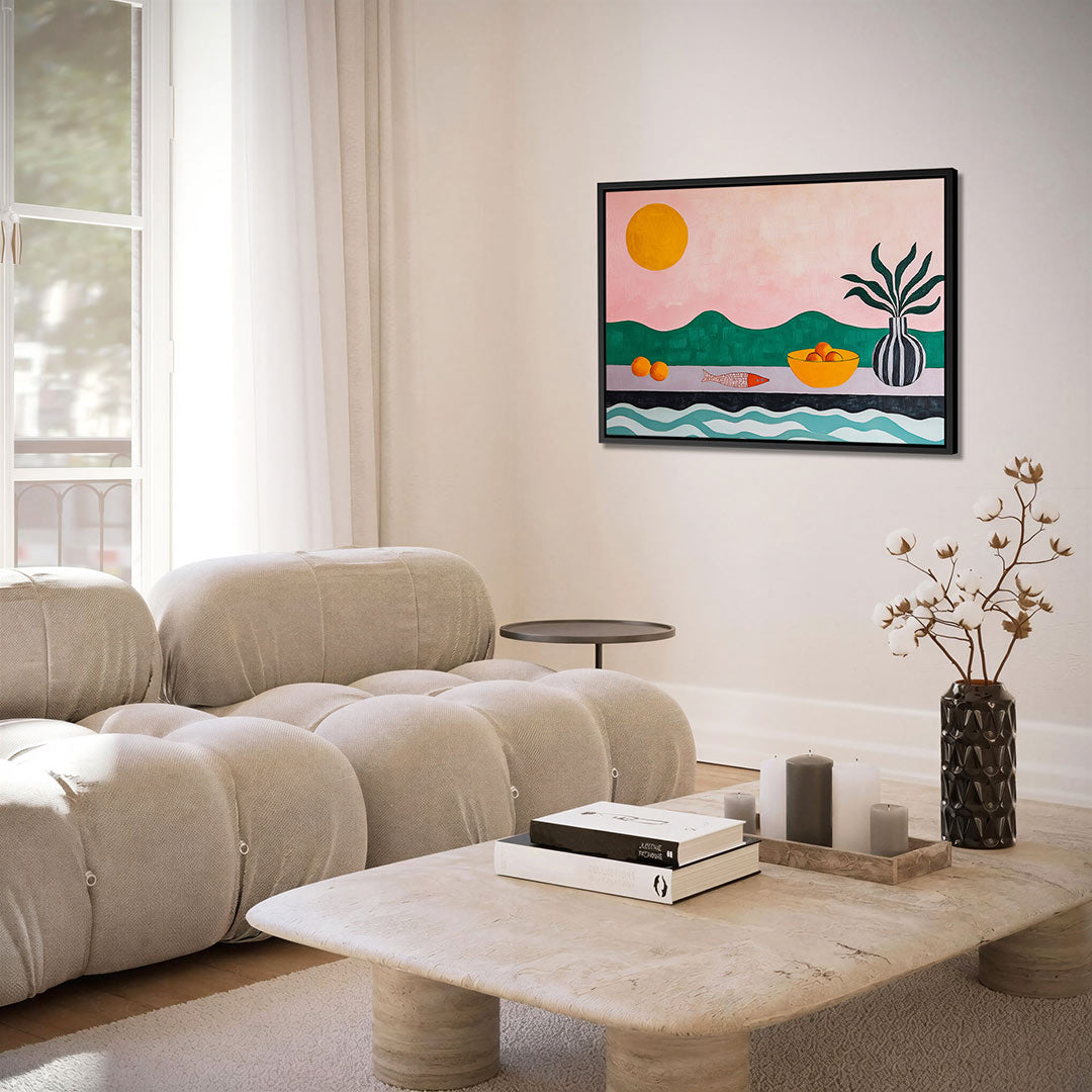 Vrolijke landschap compositie Kunstwerk
