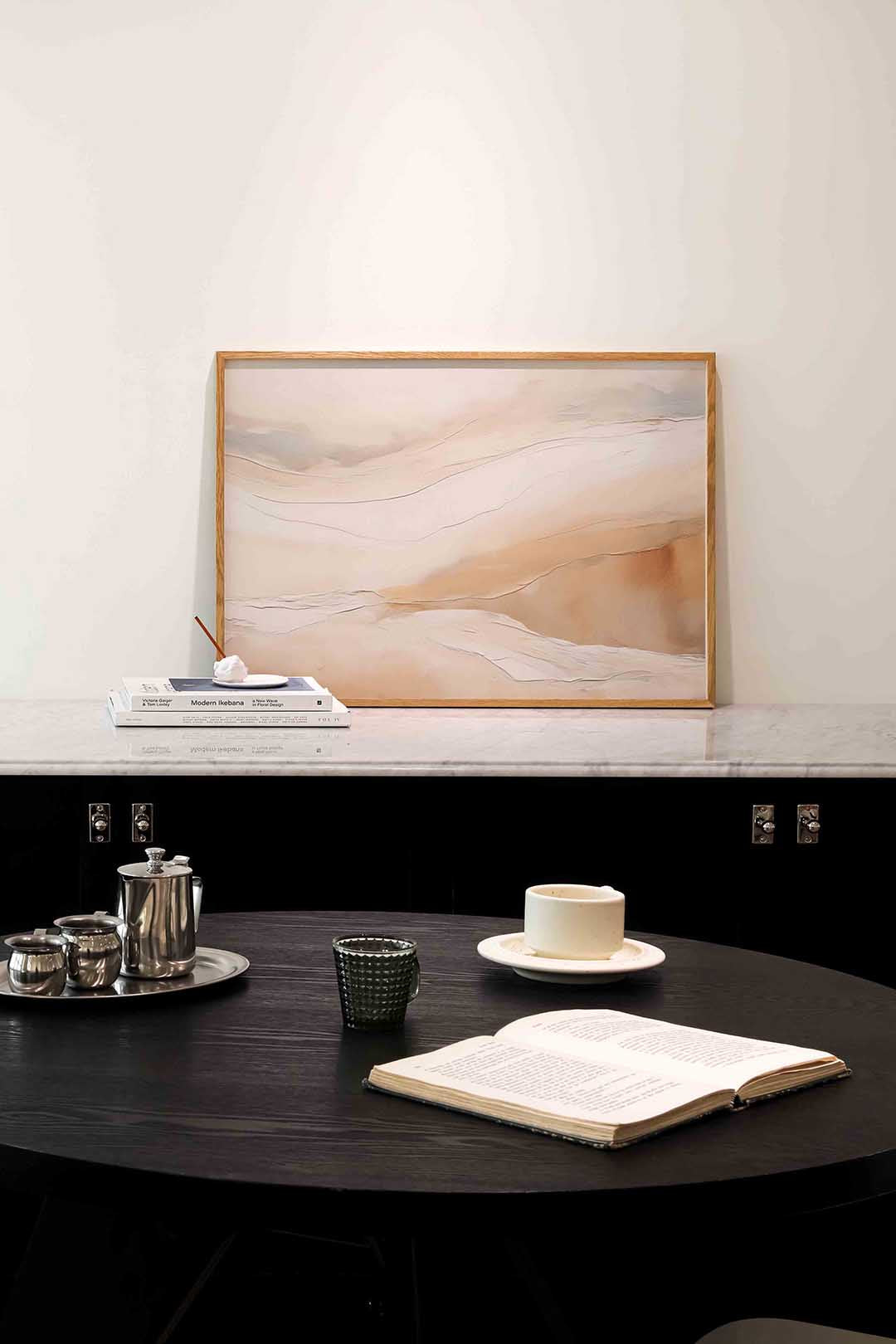 Abstracte beige en witte Poster