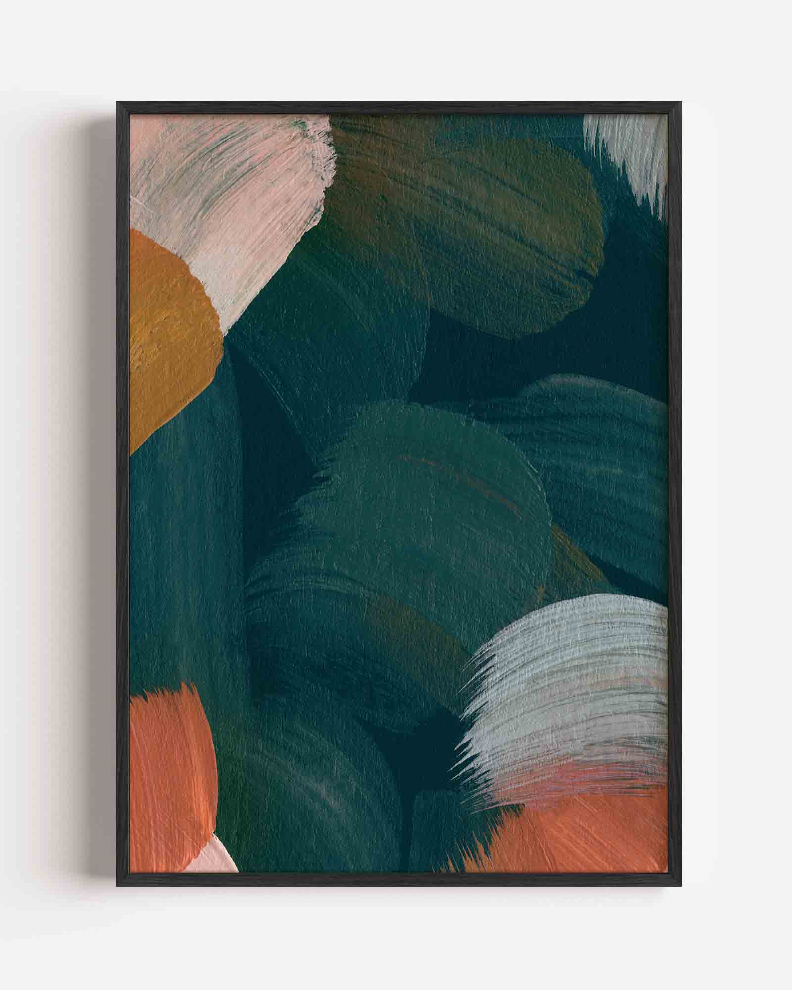 Abstracte penseelstreken Poster