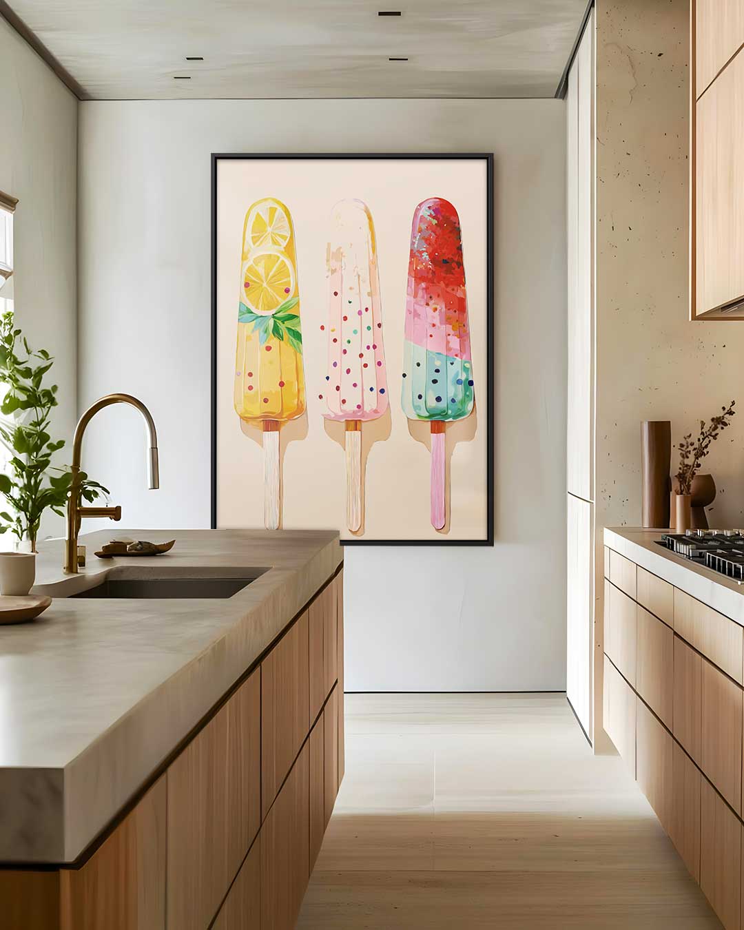 Kleurrijke IJsjes Illustratie Kunstwerk-canvas-dibond-plexiglas-wanddecoratie-WallArtistic