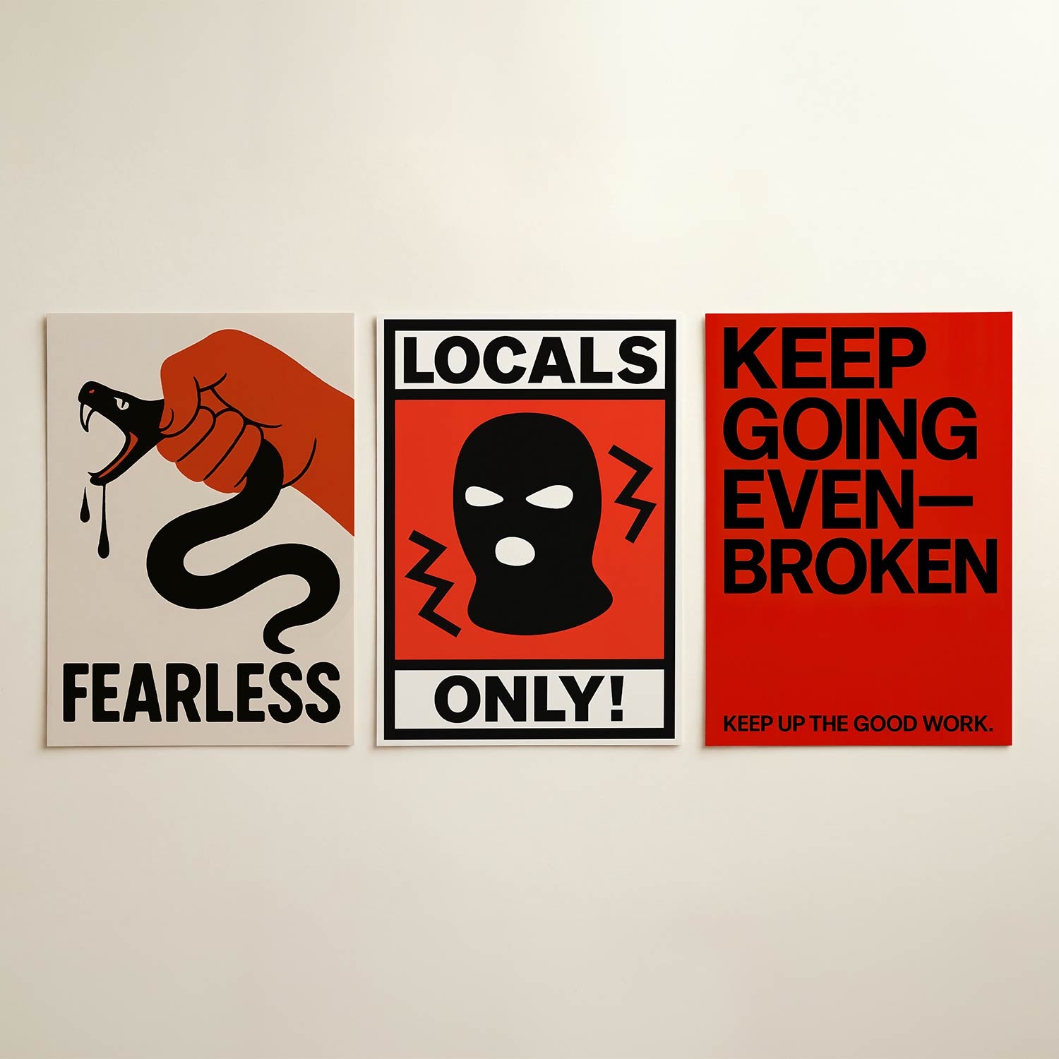 Krachtige greep Posterset