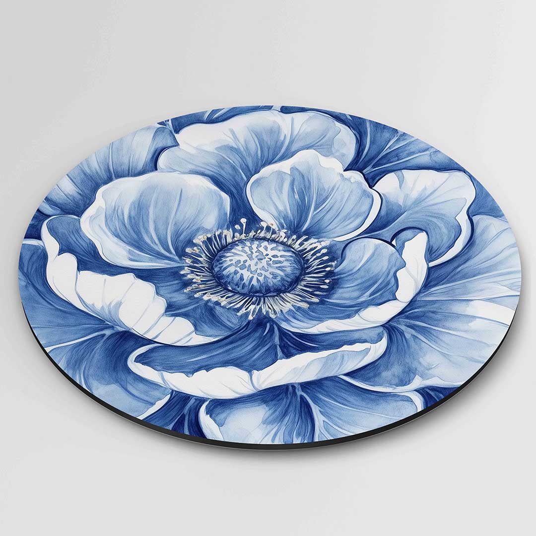 Blauwe bloem Muurcirkel