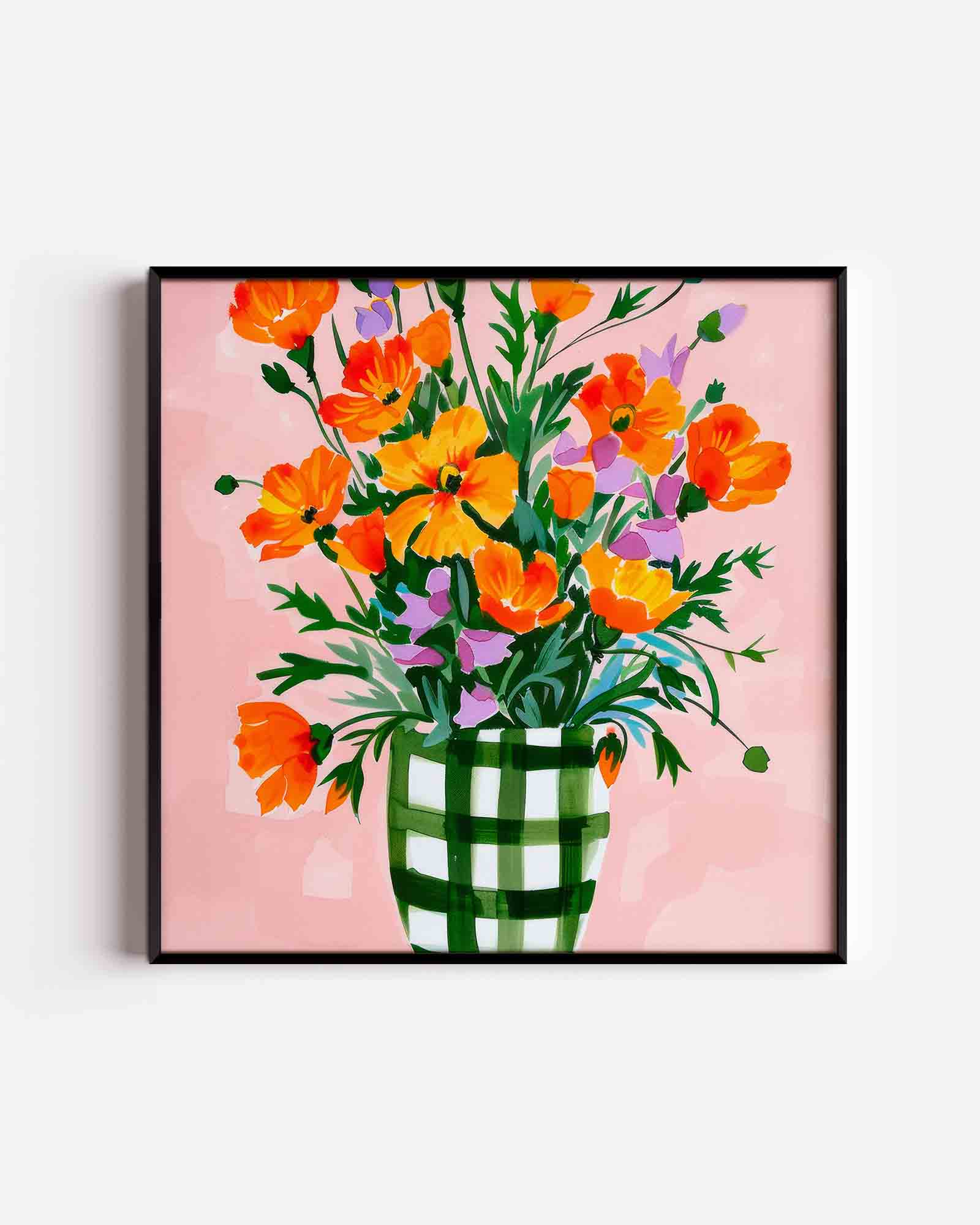 Bloemen in vaas Poster