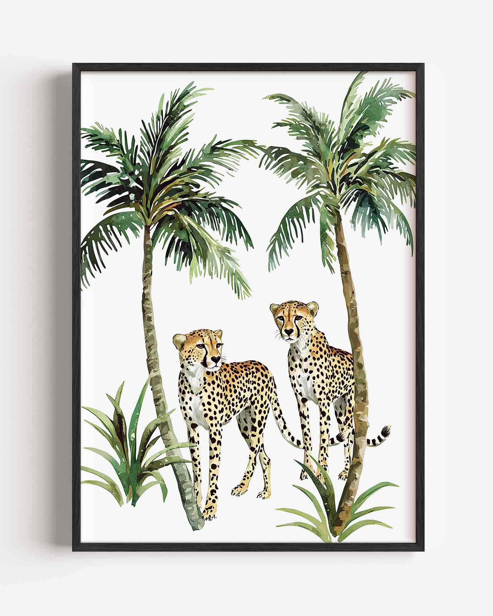 Luipaarden en palmbomen Poster