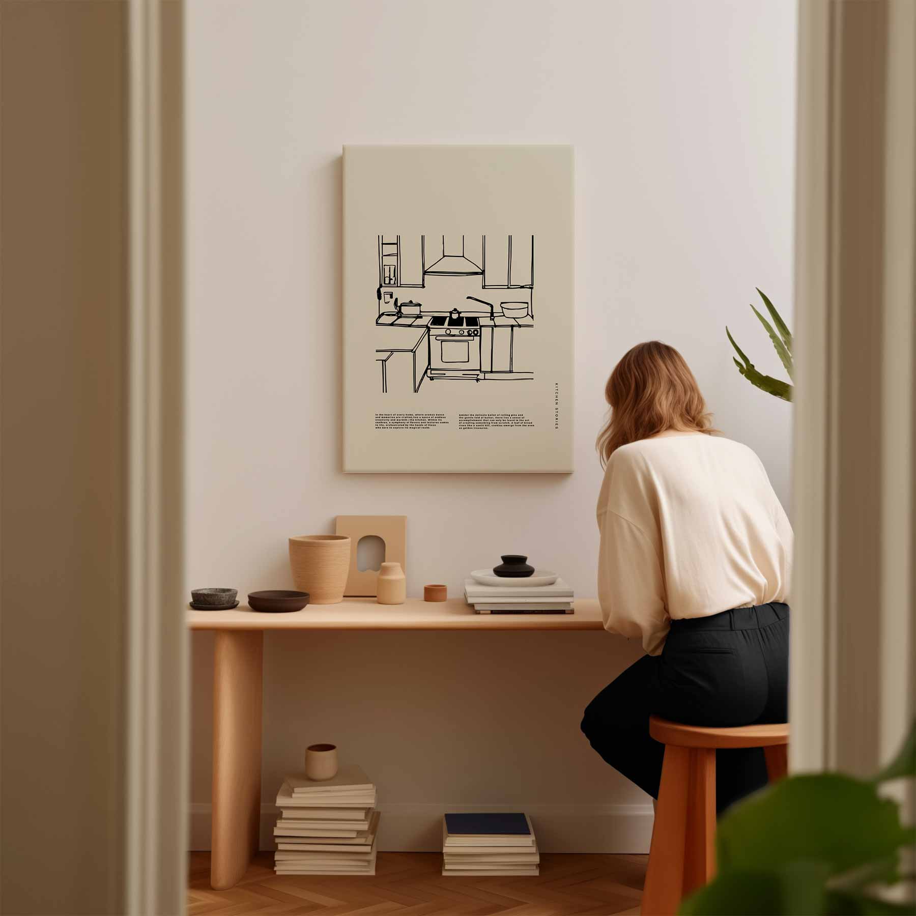 Keukenverhalen in Lijnen Kunstwerk-canvas-dibond-plexiglas-wanddecoratie-WallArtistic