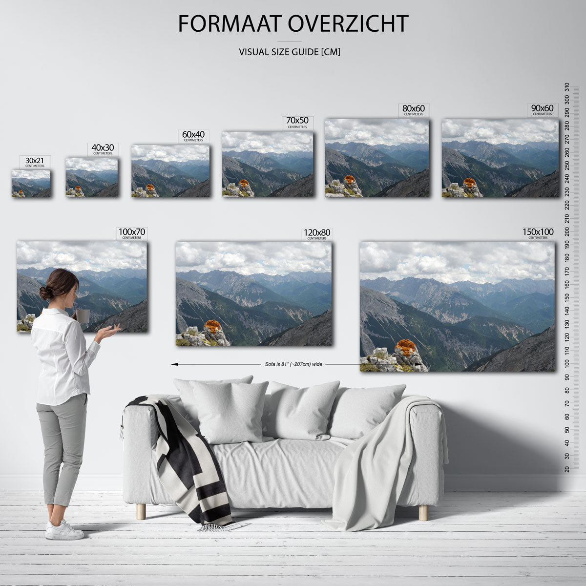 Berglandschap met wolken Poster