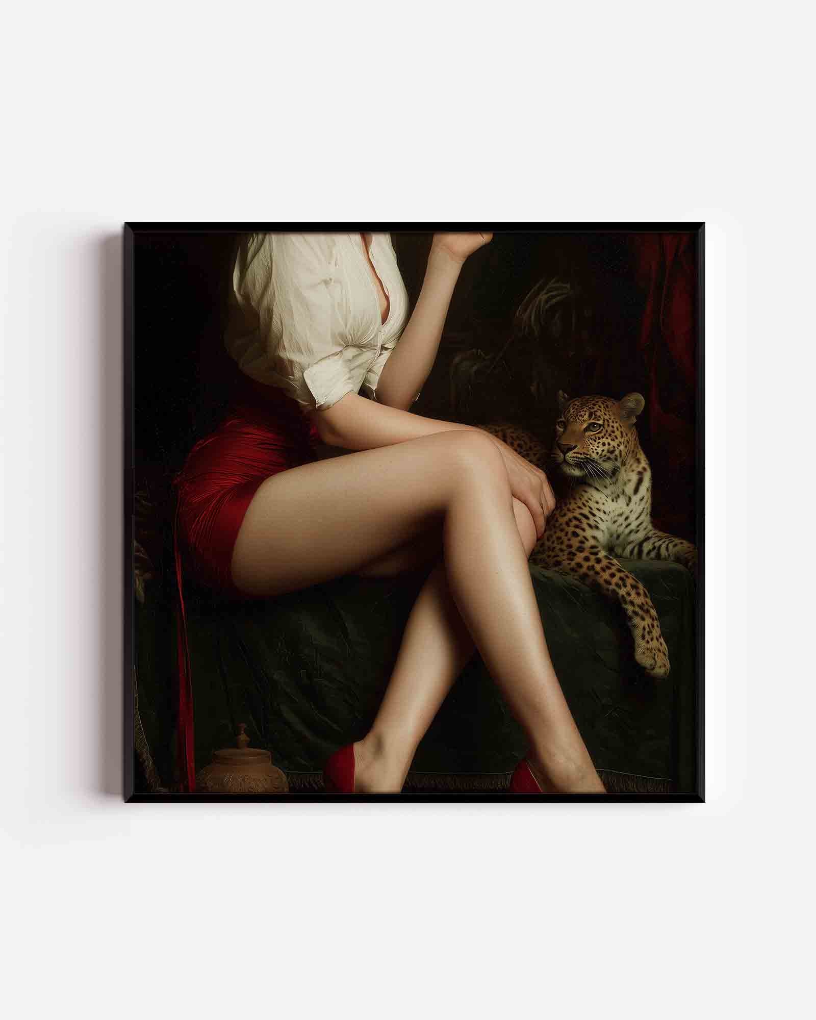 Vrouw met luipaard Poster