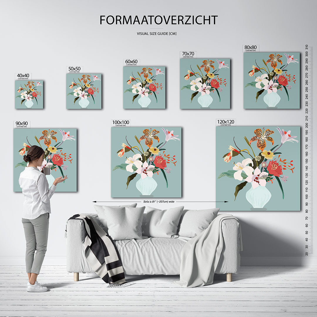 Bloemen in vaas Kunstwerk