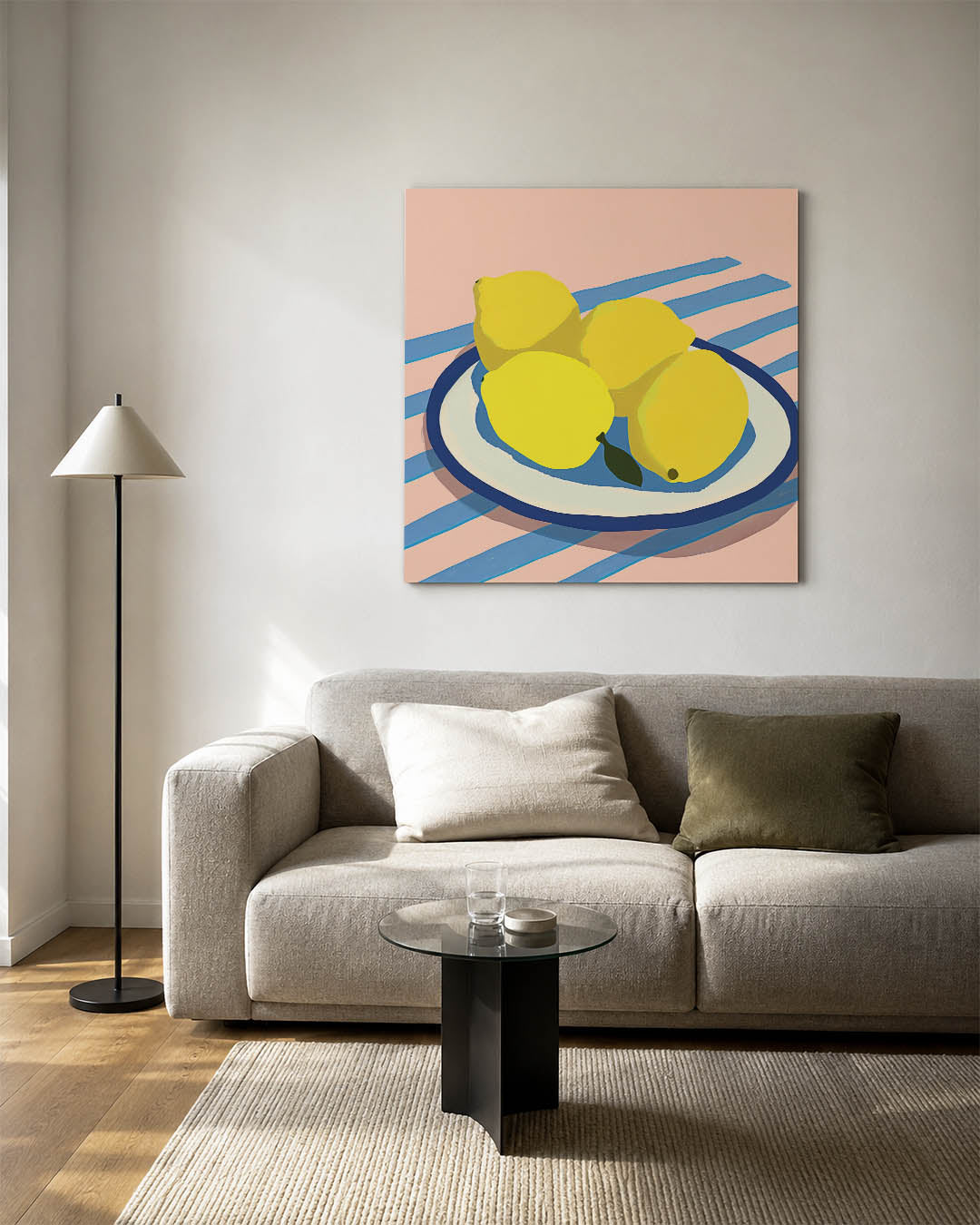 Citroenen op streepjes Kunstwerk