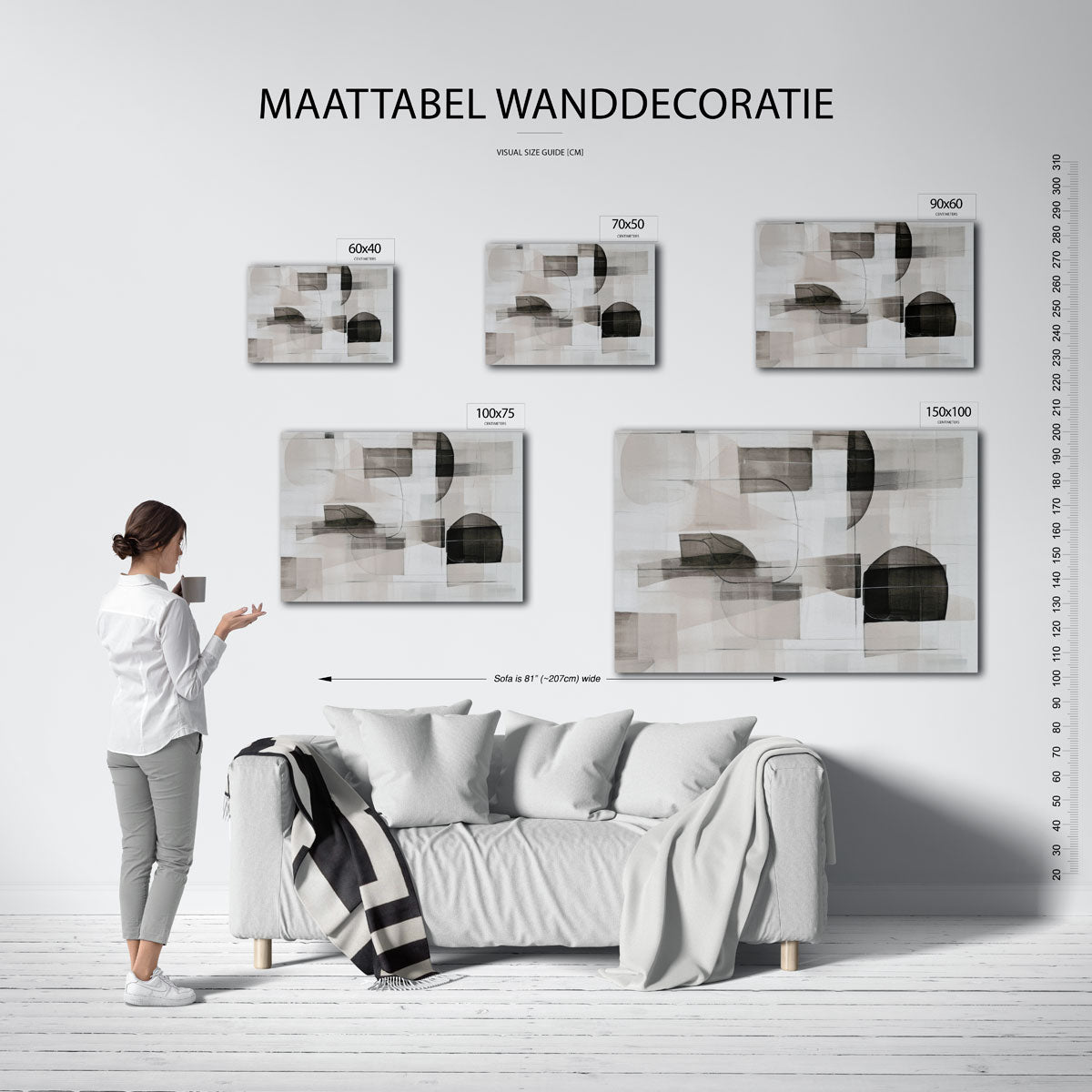 Geometrische vormen compositie Kunstwerk
