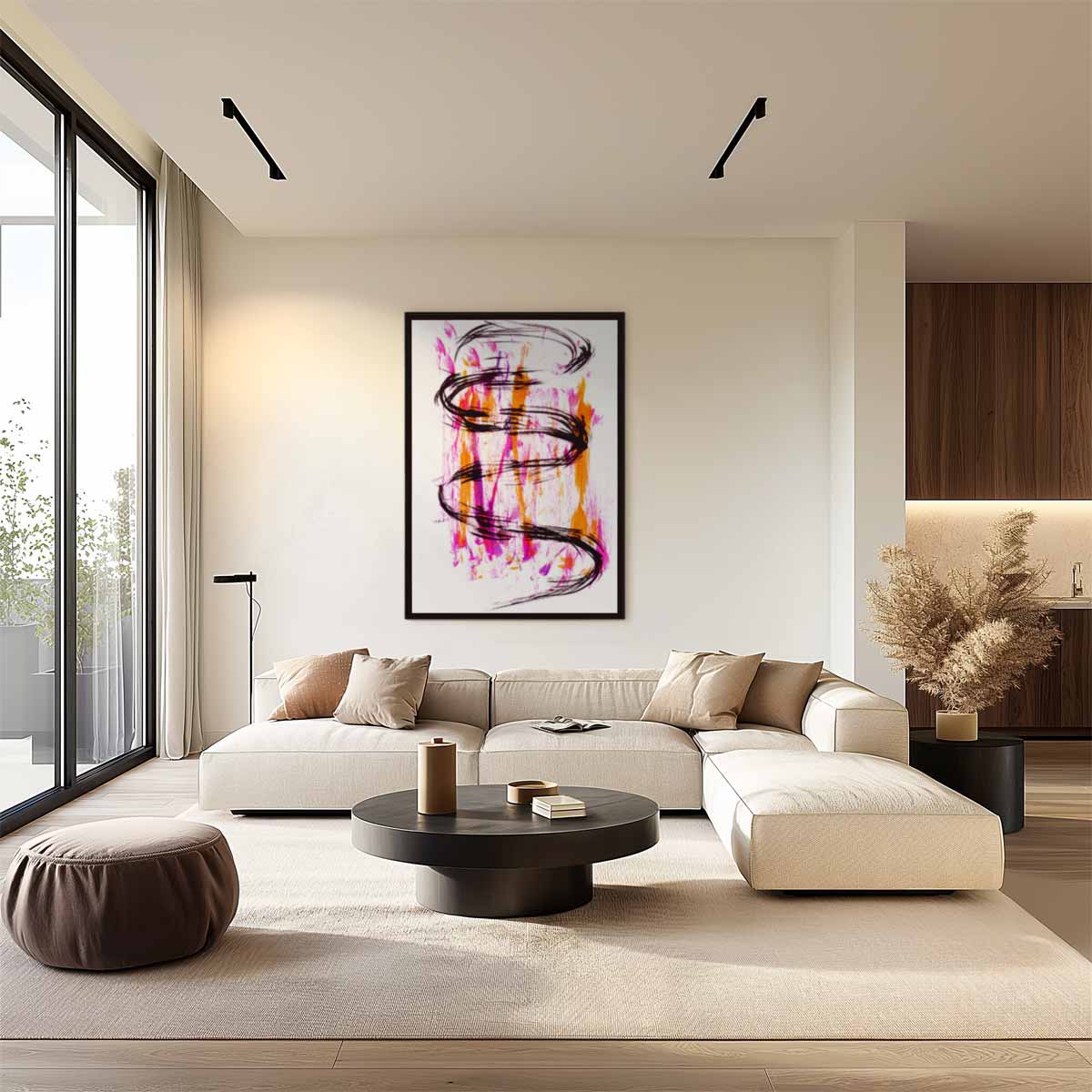 Dynamische Kleurenwervel Kunstwerk-canvas-dibond-plexiglas-wanddecoratie-WallArtistic