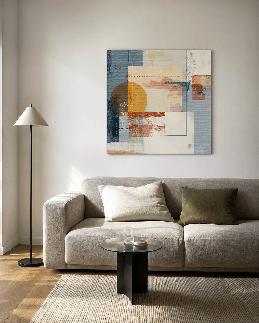 Geometrische kleurencompositie Kunstwerk