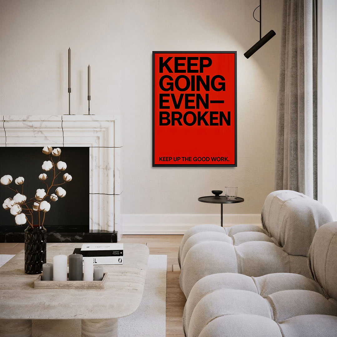 Motiverende typografie Kunstwerk
