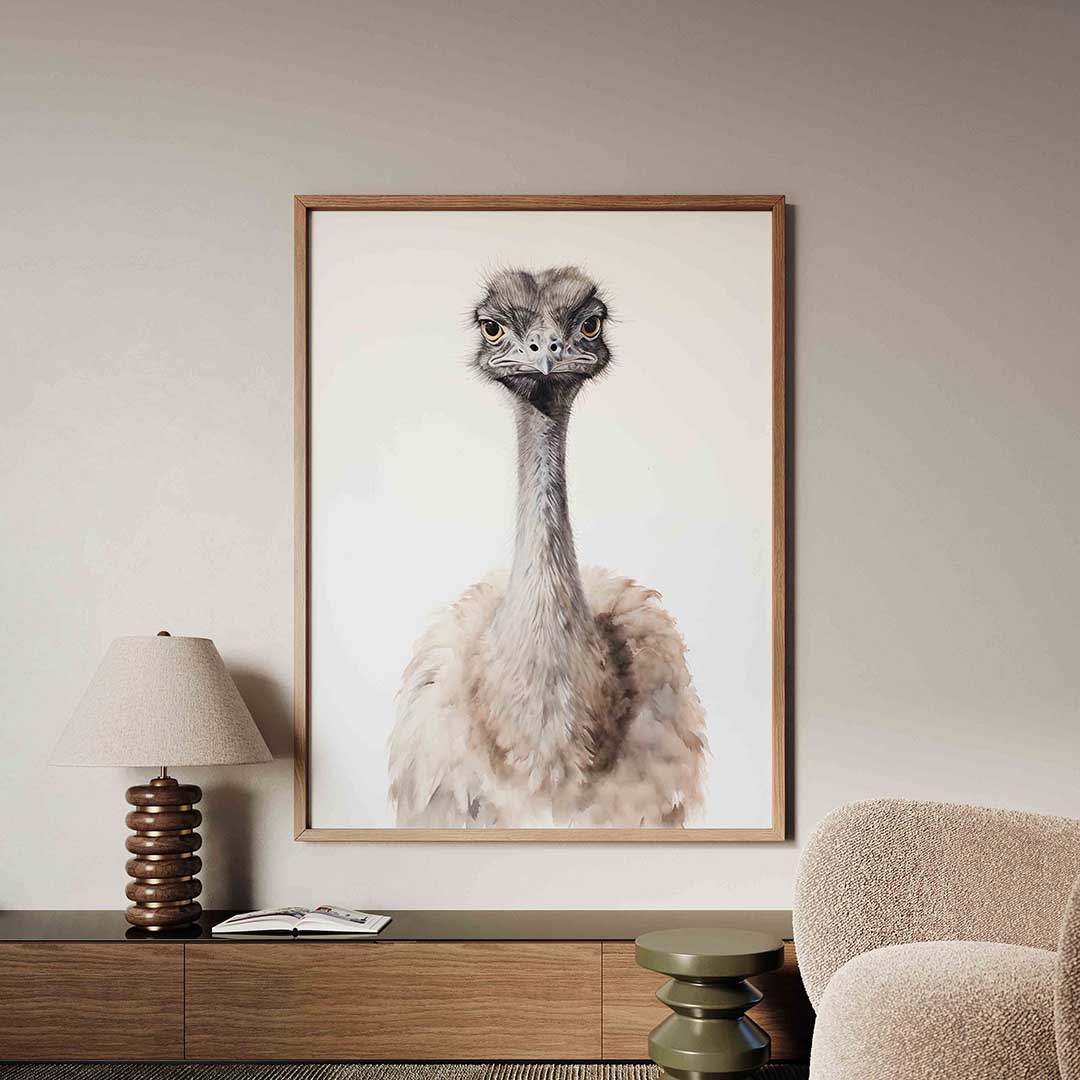 Struisvogel portret Poster