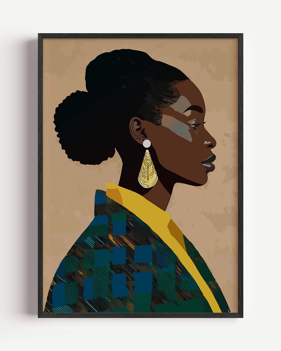 Stijlvolle Silhouet Met Gouden Accenten Poster-WallArtistic