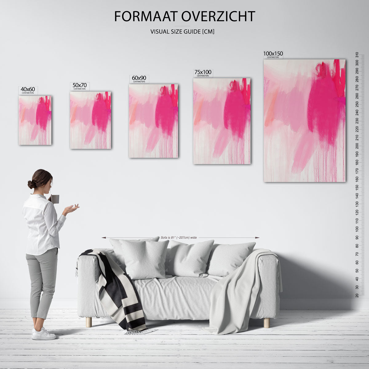 Vloeiende kleurencompositie Kunstwerk
