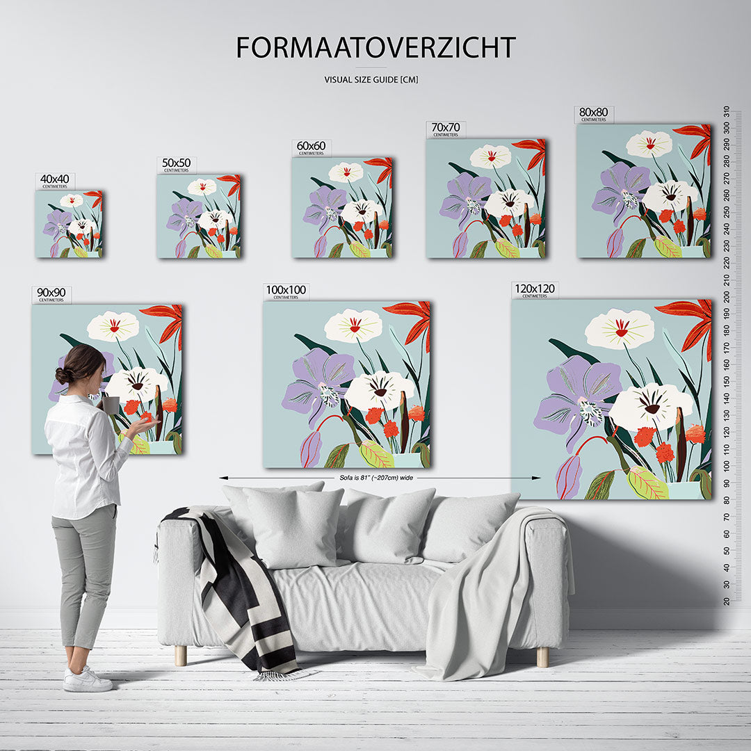 Bloemrijke compositie Kunstwerk