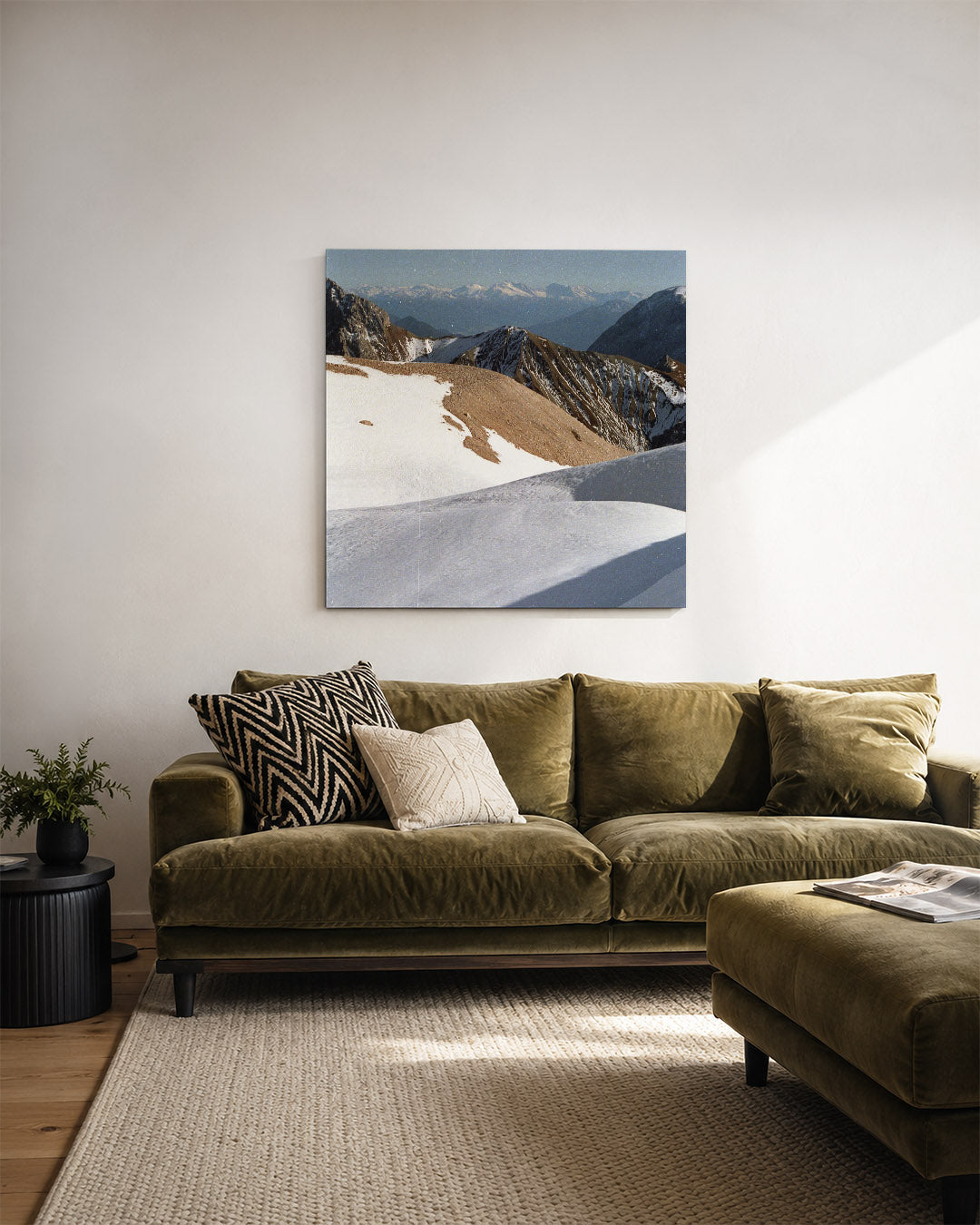 Berglandschap met sneeuw Kunstwerk