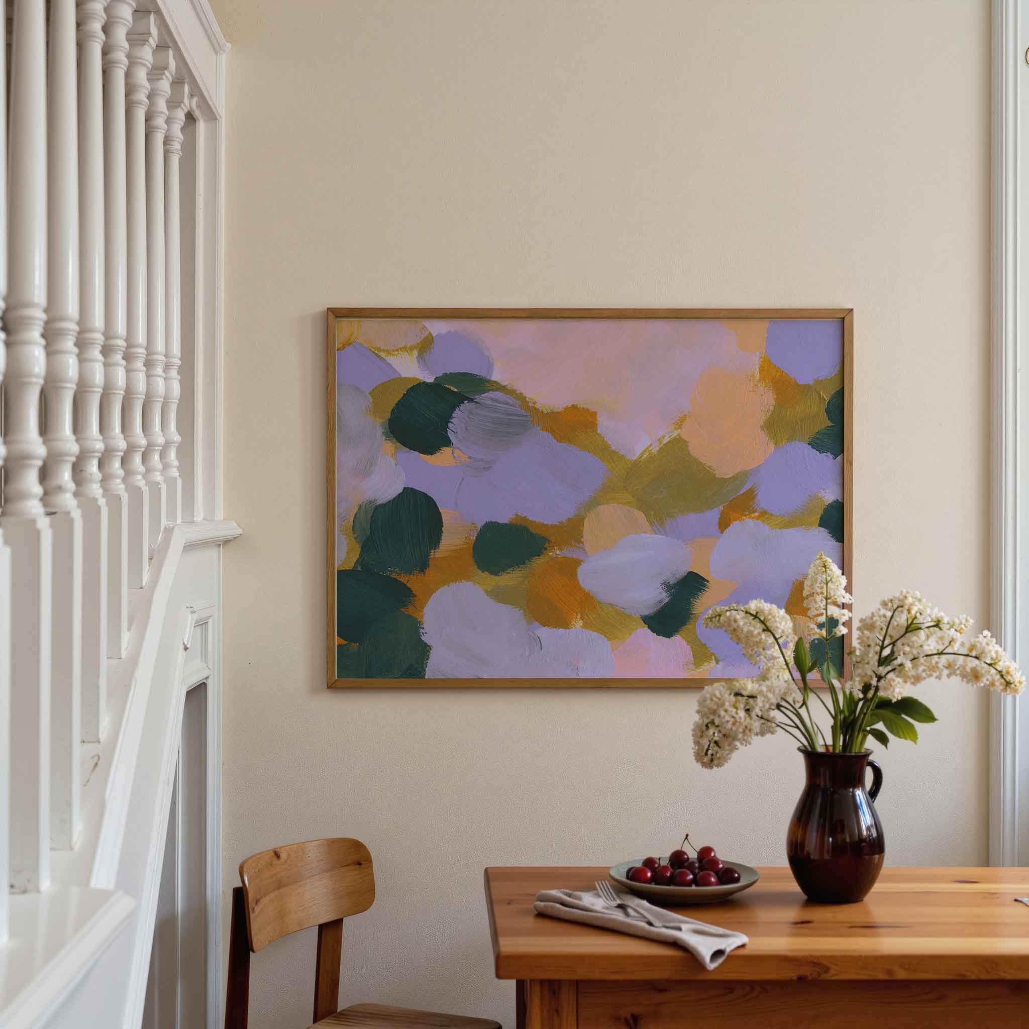Abstracte penseelstreken Poster