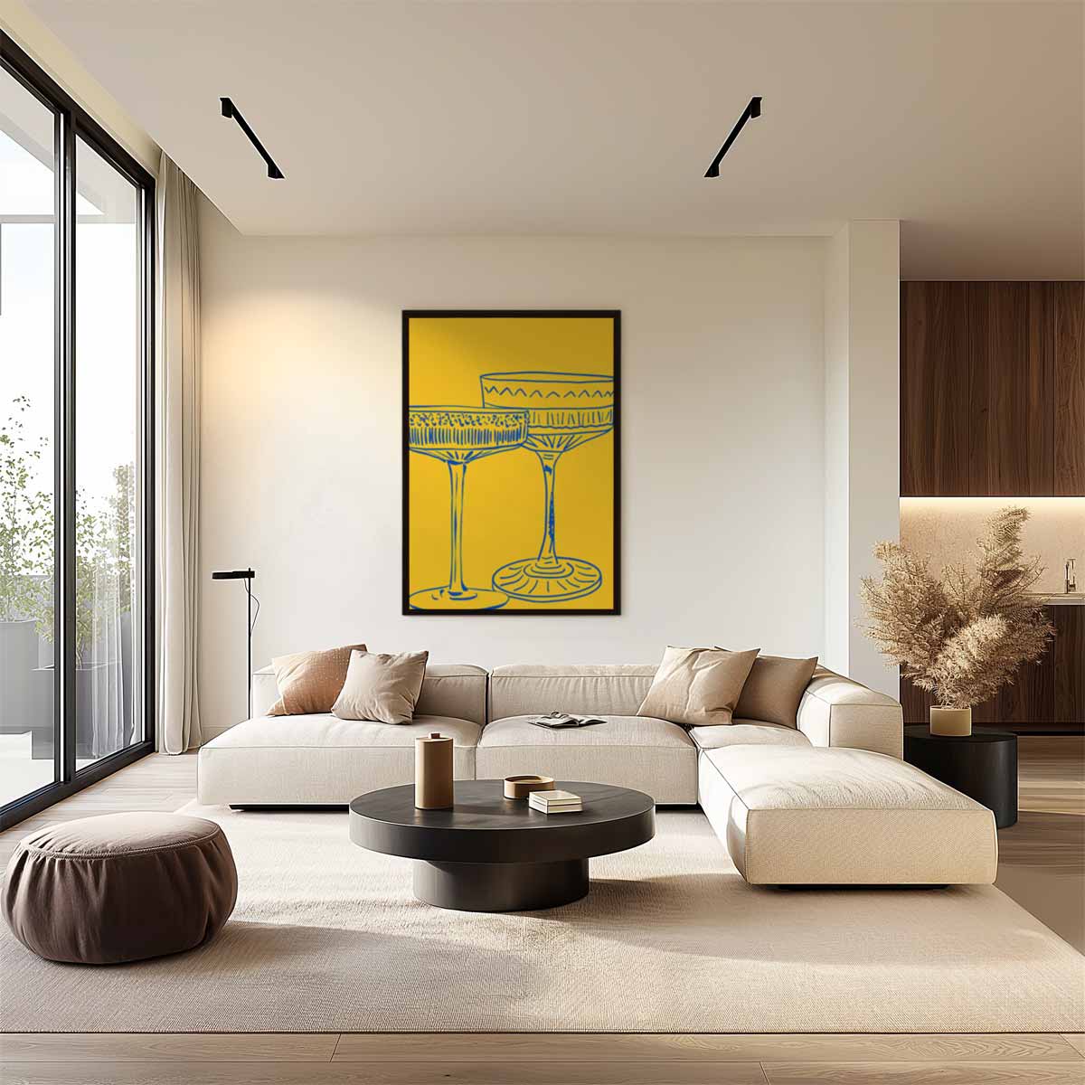 Stijlvolle Sierglazen Illustratie Kunstwerk-canvas-dibond-plexiglas-wanddecoratie-WallArtistic