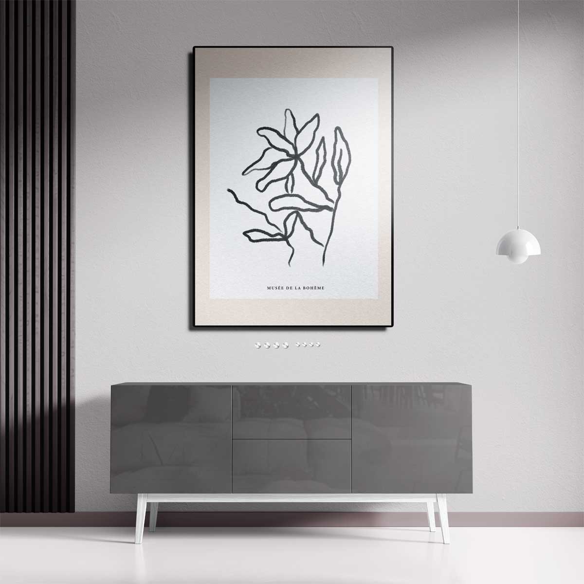 Organische Lijnen Bloem Kunstwerk-canvas-dibond-plexiglas-wanddecoratie-WallArtistic