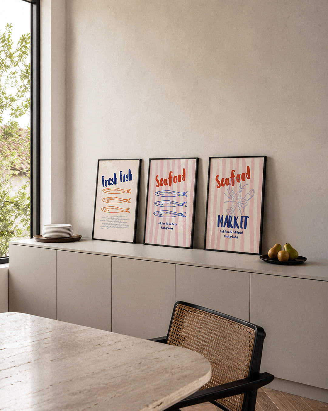 Vissen en letters Posterset