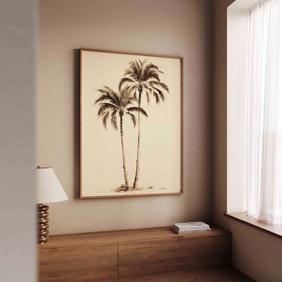 Twee palmbomen Poster