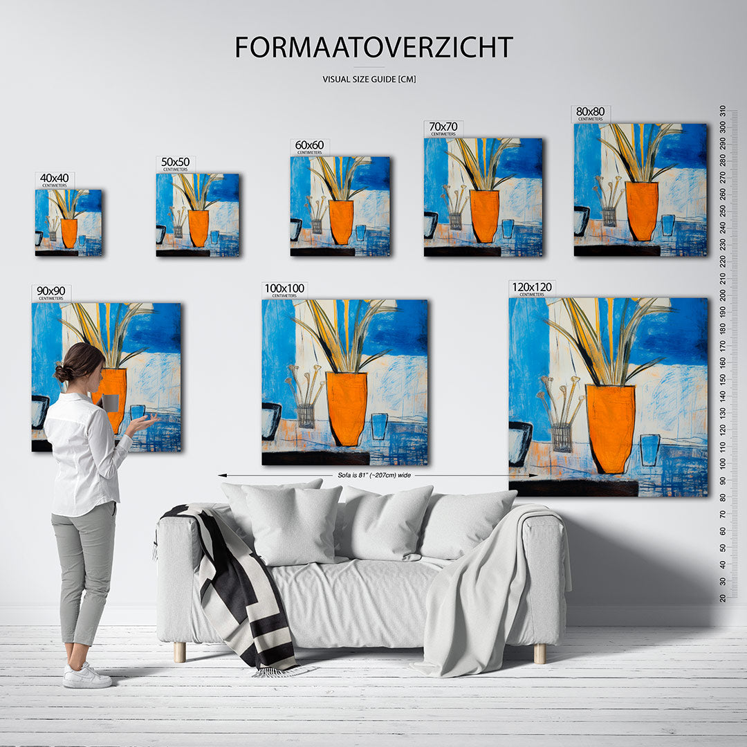 Vaas en bloemen Kunstwerk